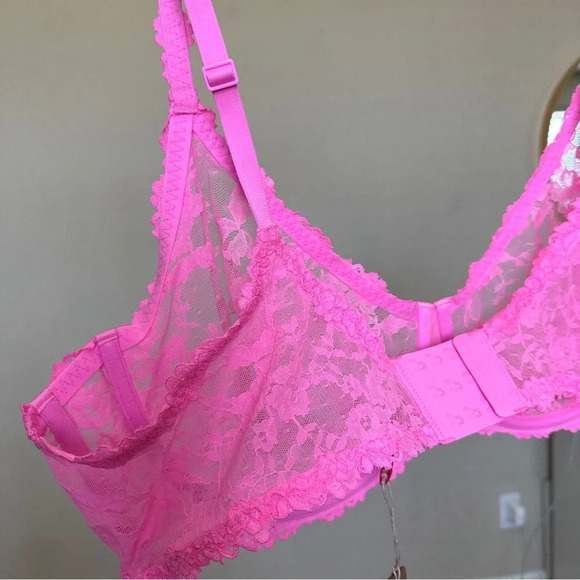 Skims‎ Stretch lace Intimates Underwire Scoop bra Pink BA-SCP-3575 size 46DD - Picture 8 of 8